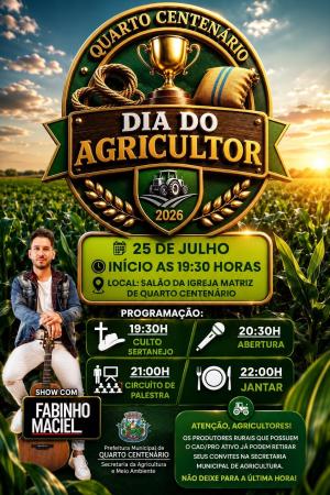 Quarto Centenário irá celebrar o Dia do Agricultor com programação especial
